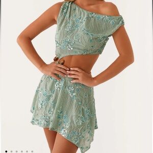 Peppermayo Aletta Sequin Mini Dress - Mint
